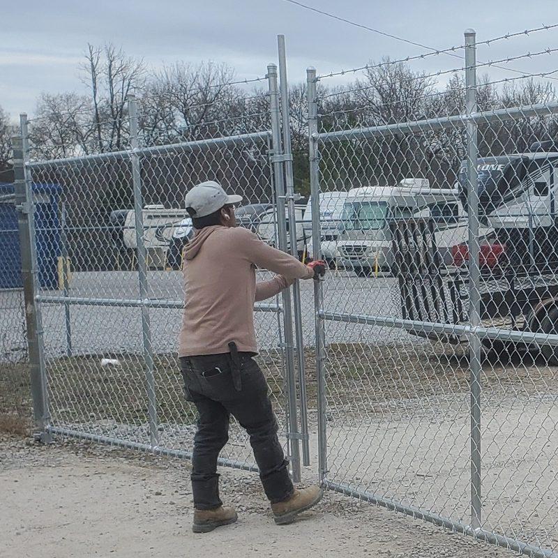 Commercial 6ft Black Ornamental Fence Installation