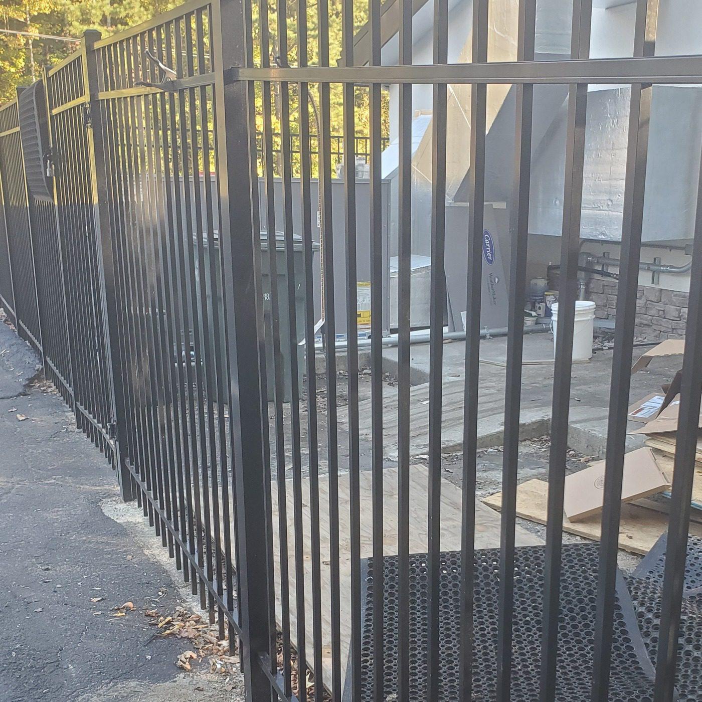 Commercial 6ft Black Ornamental Fence Installation