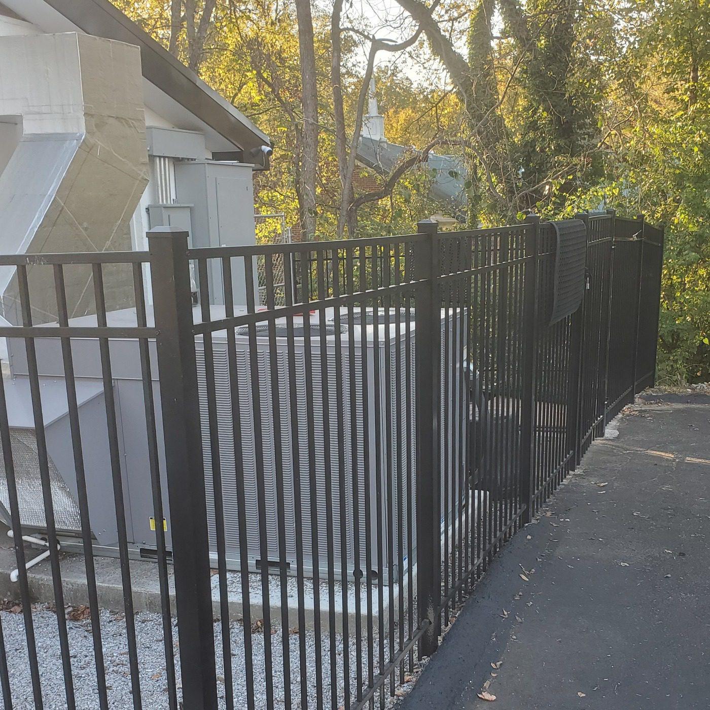 Commercial 6ft Black Ornamental Fence Installation