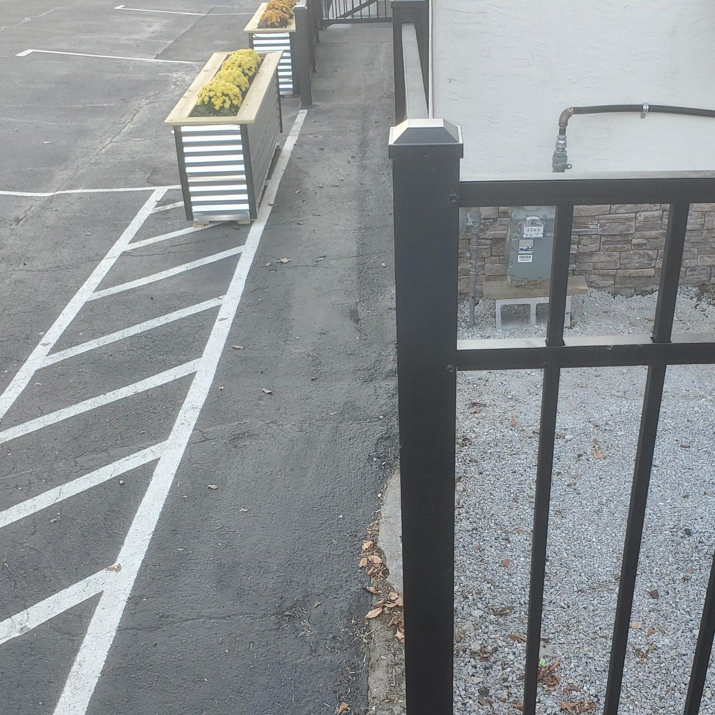 Commercial 6ft Black Ornamental Fence Installation