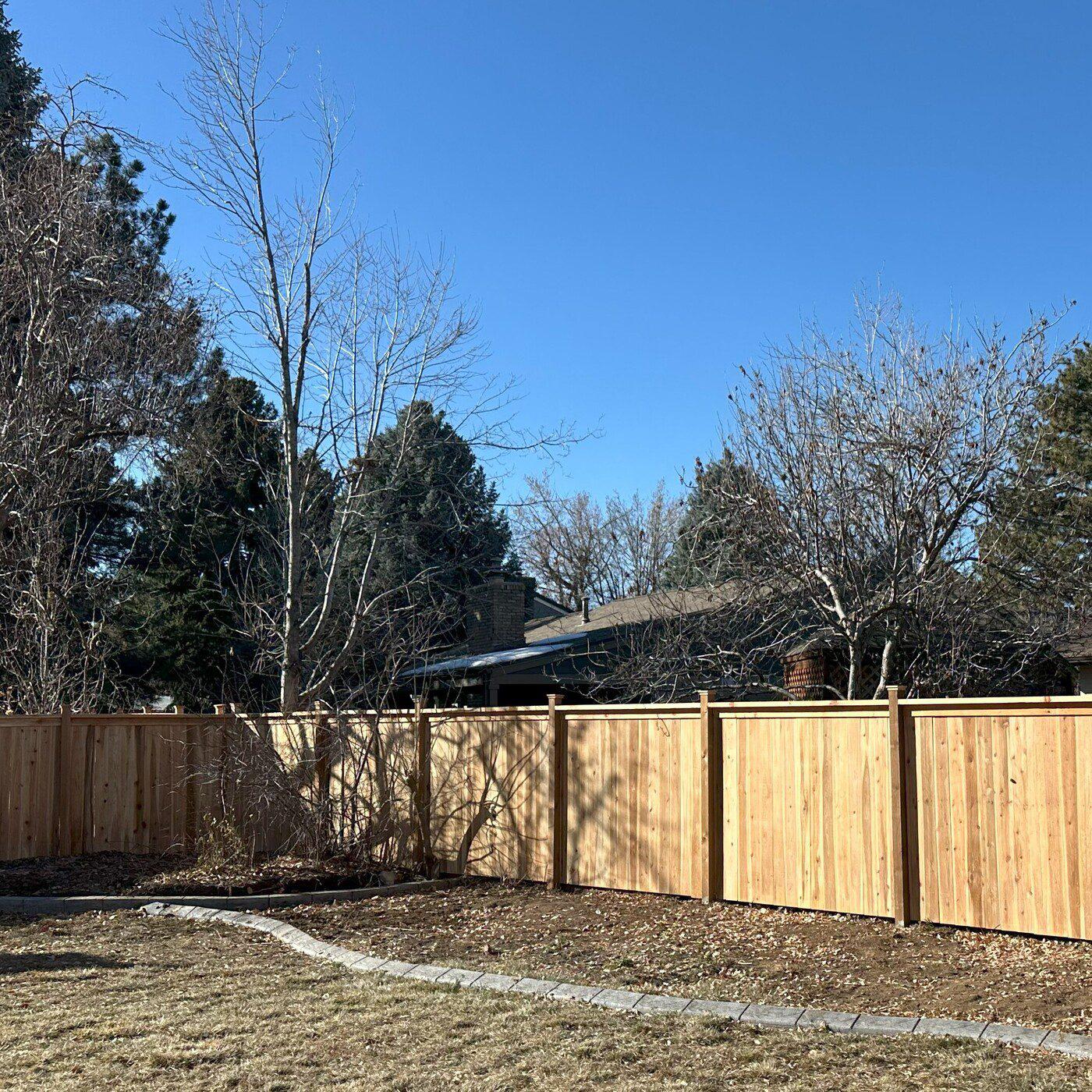 Cedar Privacy Fence w Cap and Trim plus Post Caps