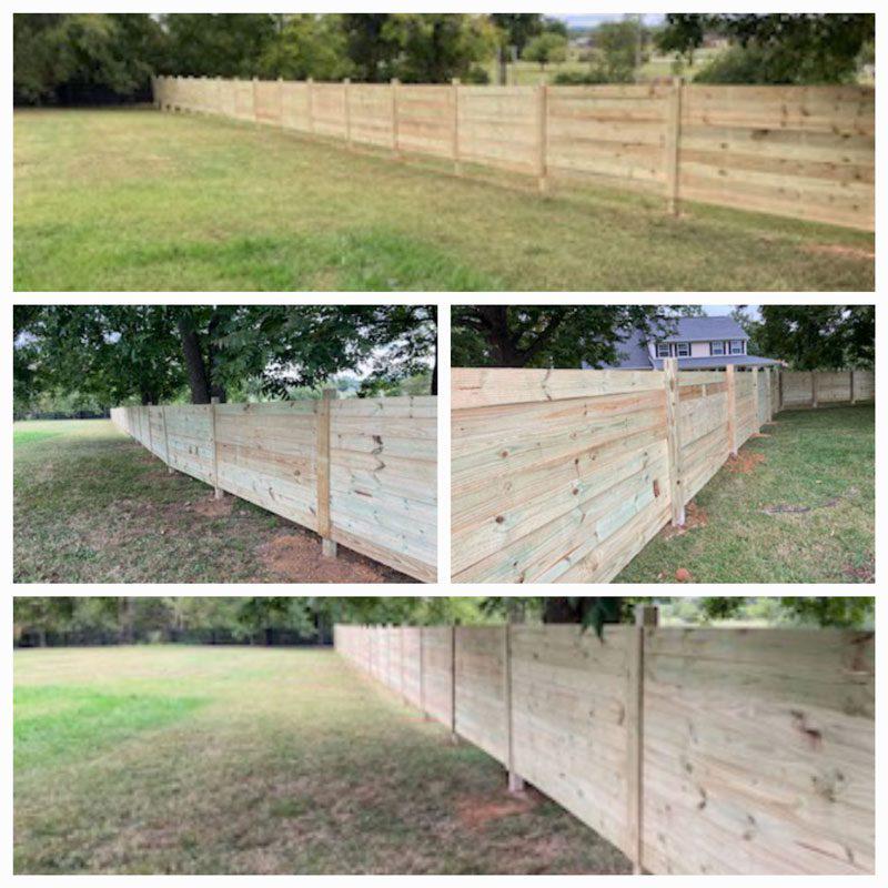 Unique Horizontal Wood Privacy Fence Installation