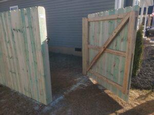 Wood gate installed by Top Rail Fence