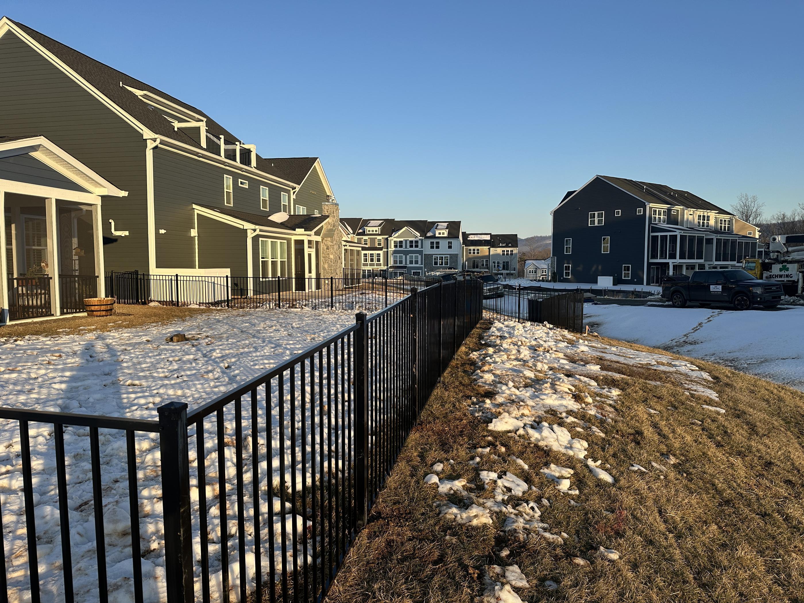 4ft, 2-rail Ornamental Metal Fence Install