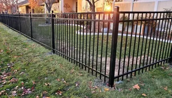 3 rail flat top metal fence