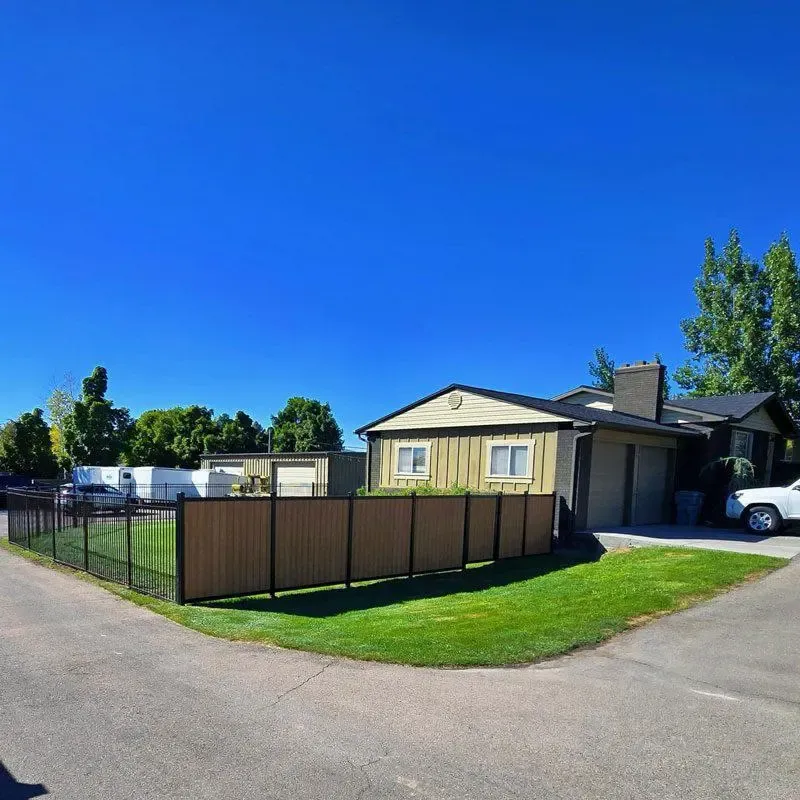 composite fence installed by top rail fence