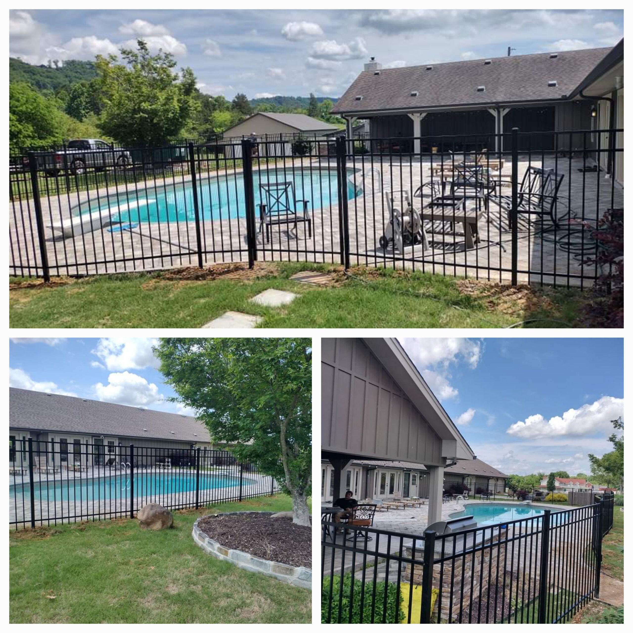 5ft High Black Aluminum Pool Fence enclosure