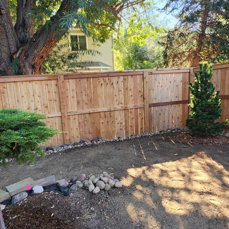 wood privacy fence installed by Top Rail Fence