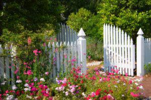 White vinyl garden gate