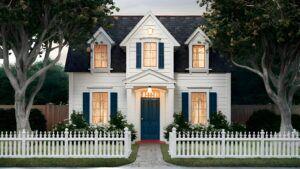 White vinyl fence around a home