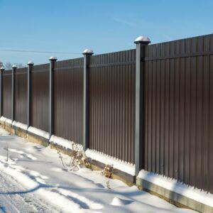 metal fence during winter