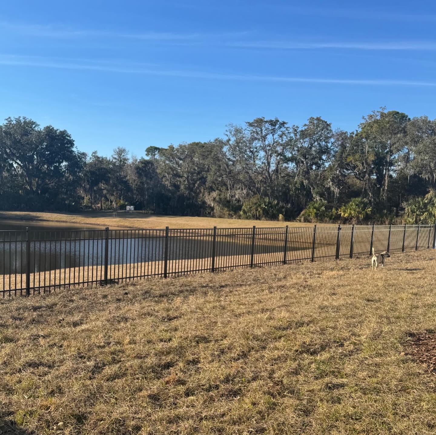  ornamental metal fence installed by top rail fence