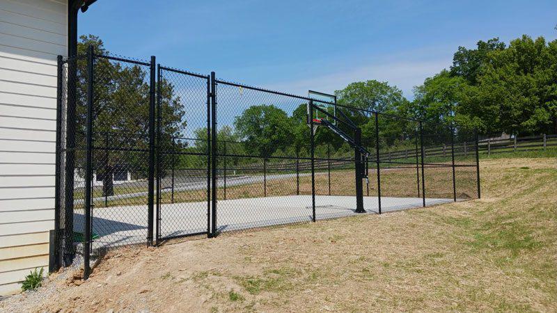 black chain link fence for top rail fence