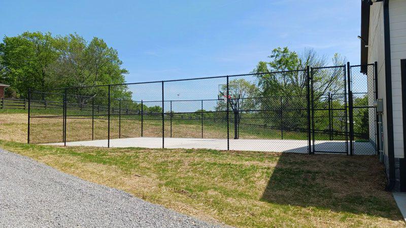 Fence for basketball court