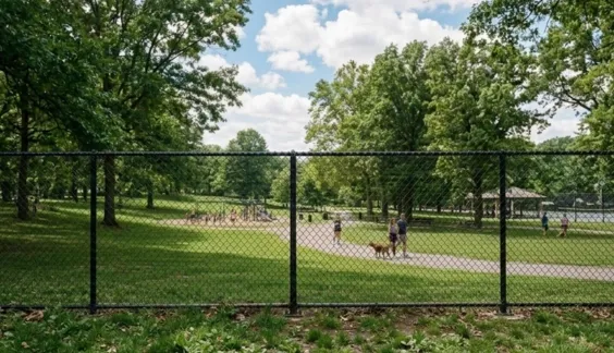 chain link fence around a park