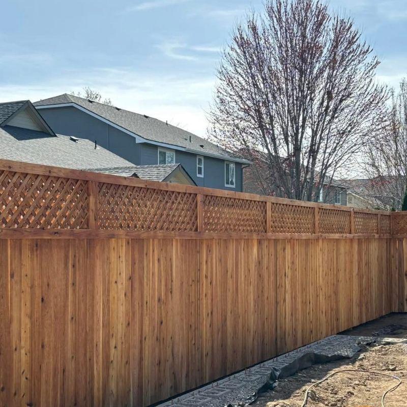 Cedar lattice top fence installed by Top Rail Fence
