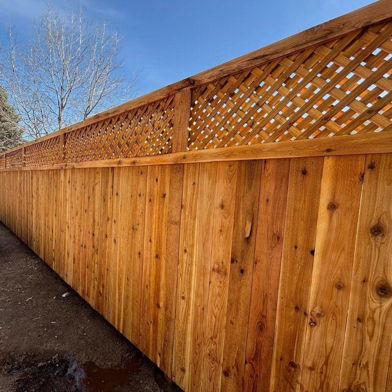Cedar Lattice Top Privacy Fence Installation