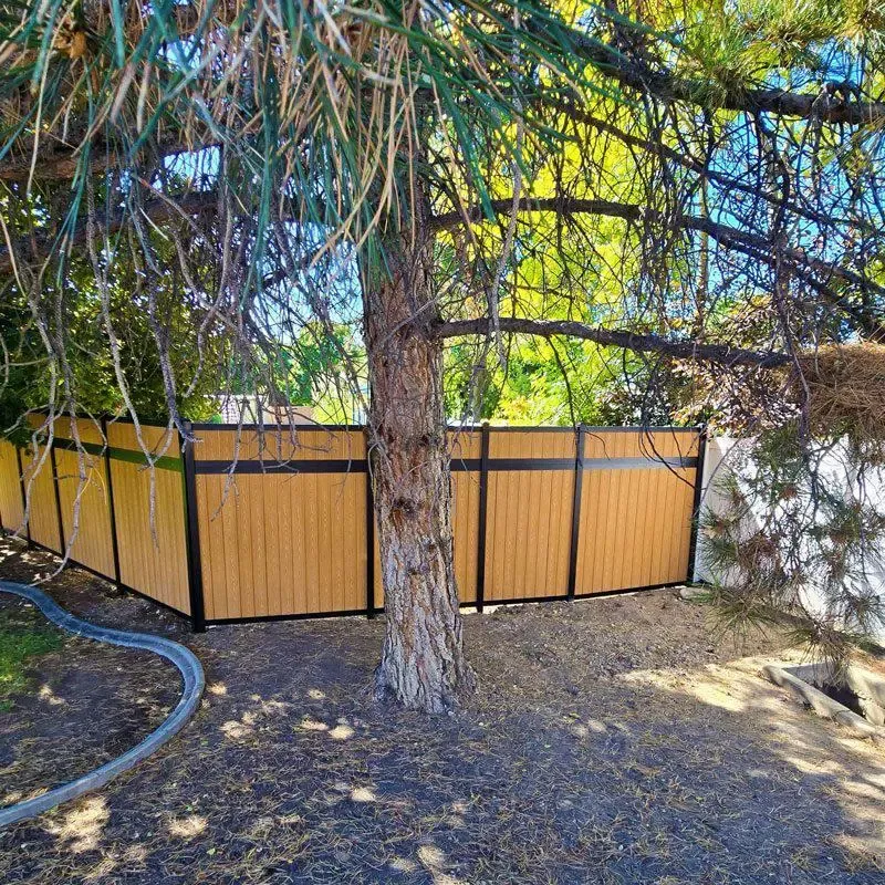 composite fence installed by top rail fence
