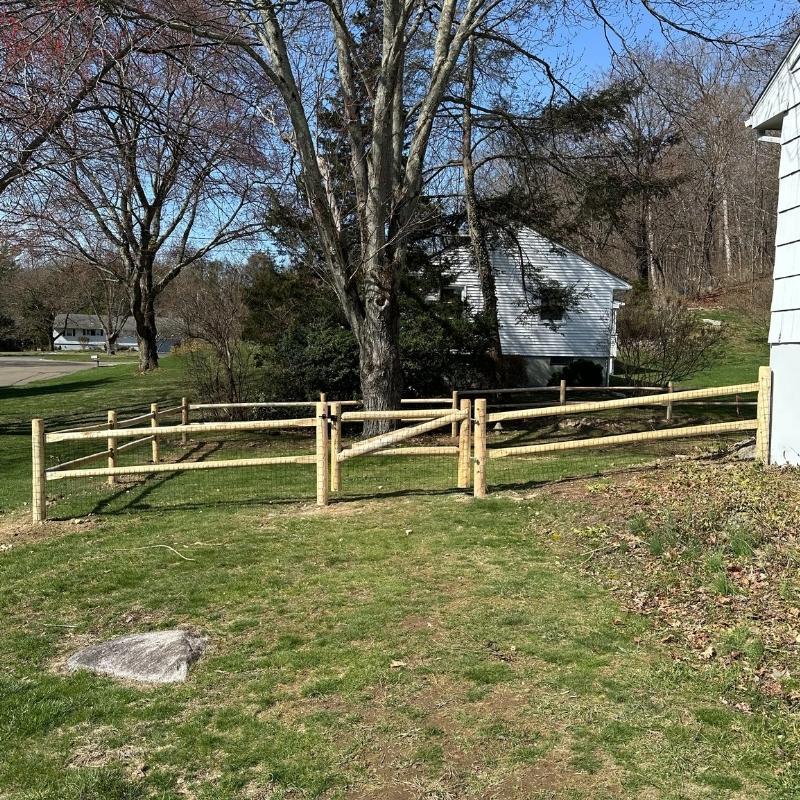 Cedar Post and Rail Fence Installation
