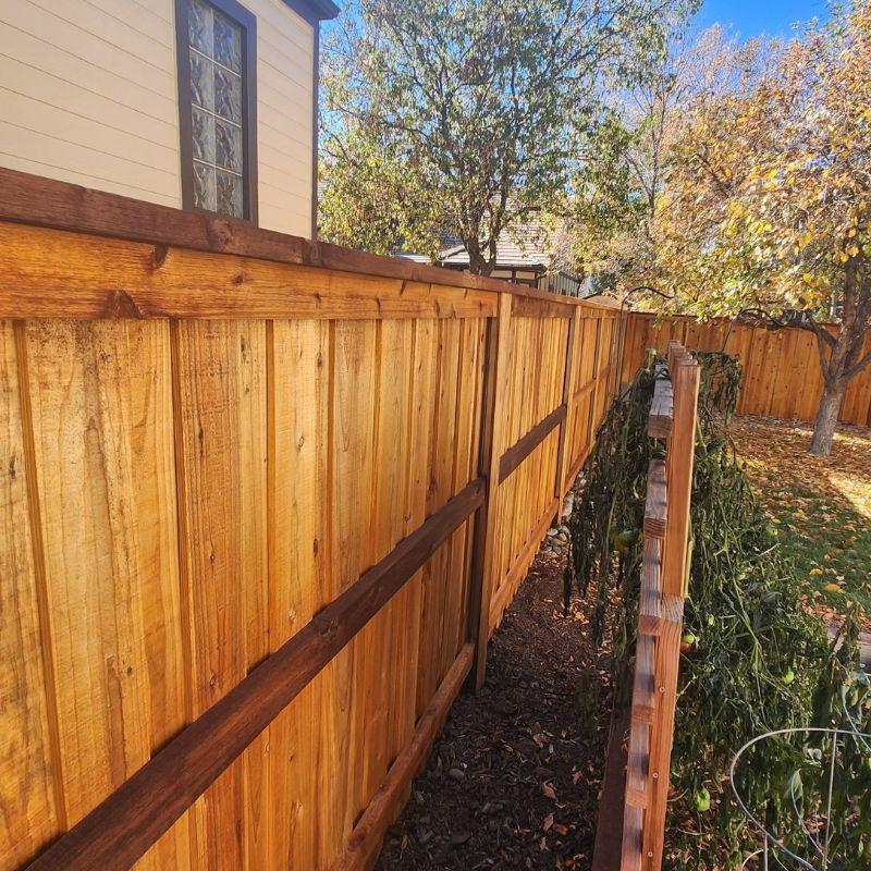 cedar fence installed by top rail fence