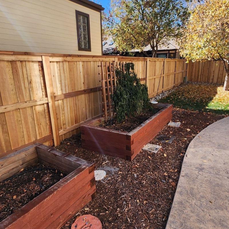 cedar fence installed by top rail fence