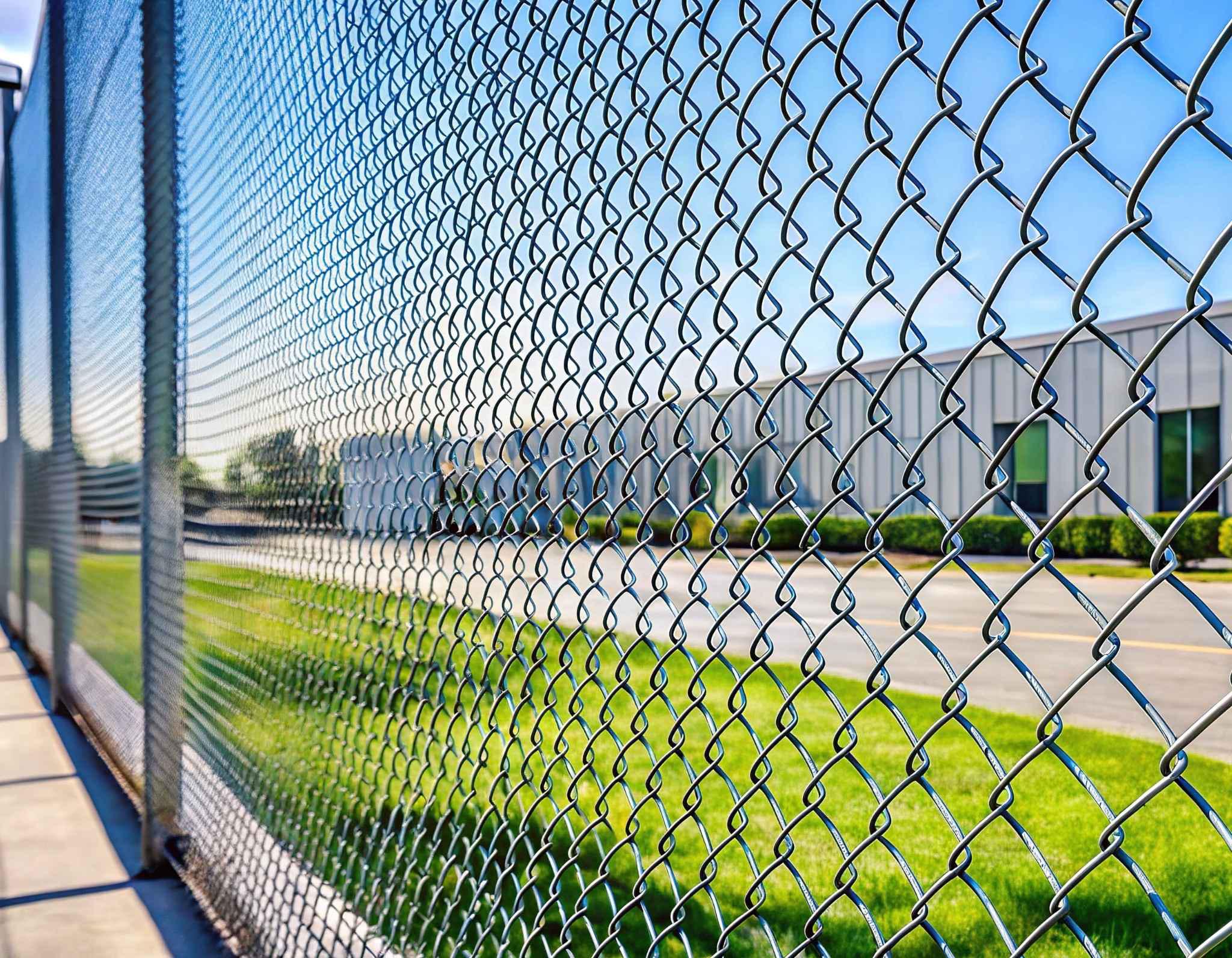 Chain Link Fencing in front of building