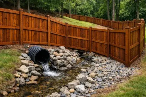 charlottesville-fence-wood-drainage-route-planning