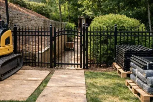 charlottesville-fence-metal-narrow-access-planning