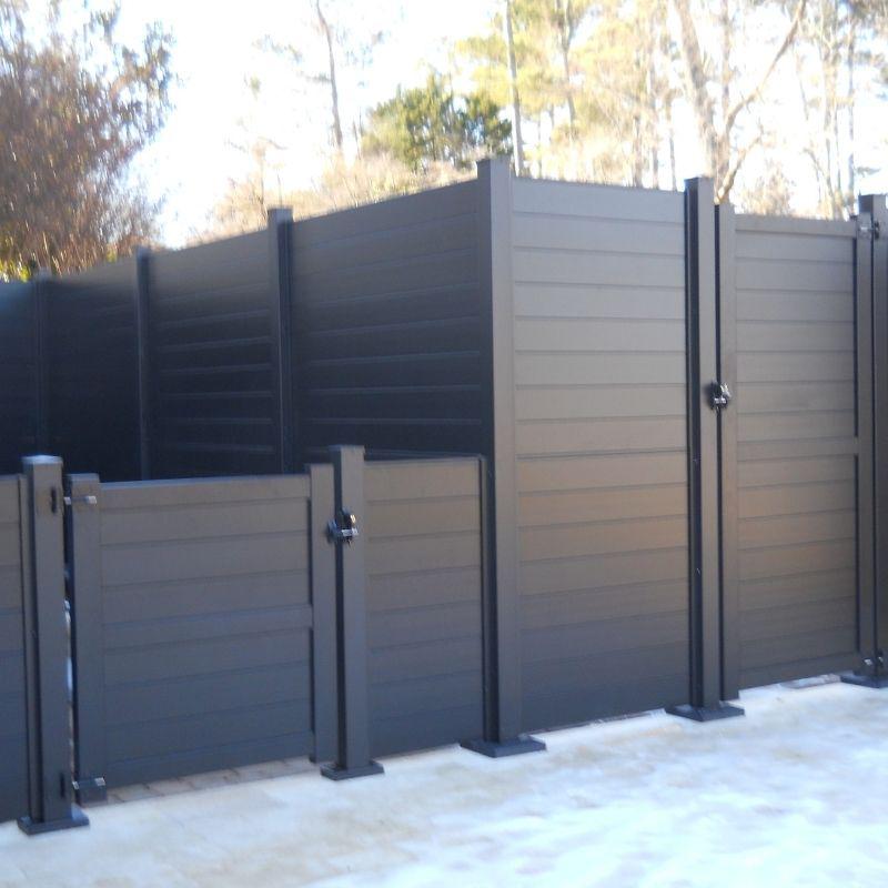 SleekFence® aluminum privacy fence installed by Top Rail Fence