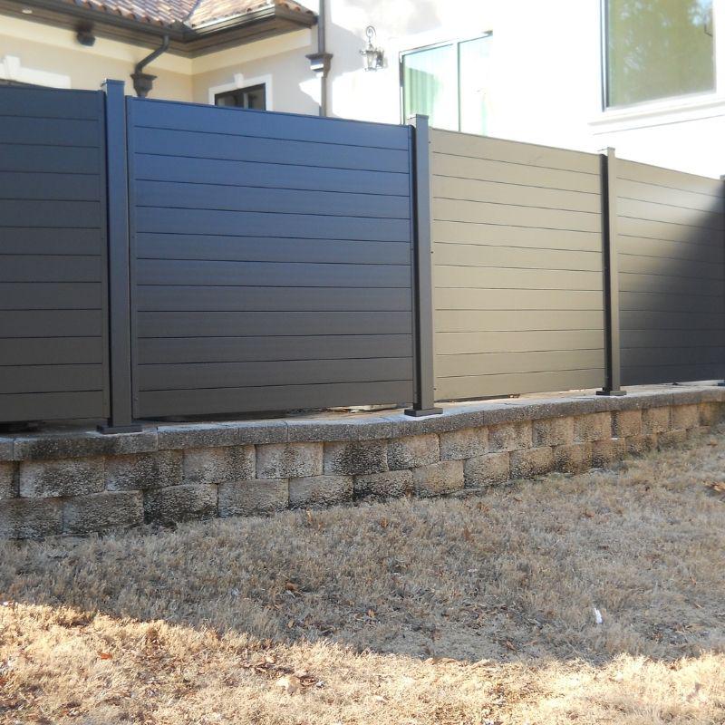 SleekFence® aluminum privacy fence installed by Top Rail Fence