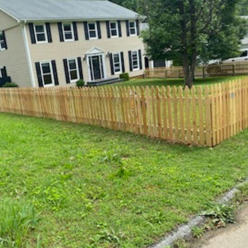 Cedar Gothic Picket Fence installation by Top Rail Fence