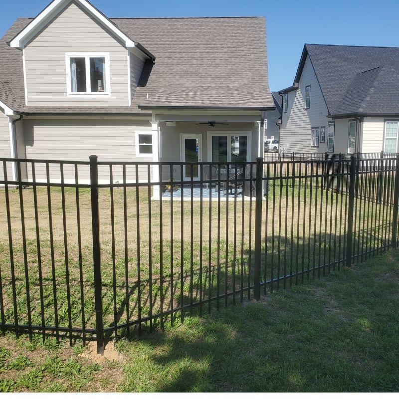 Aluminum ornamental fence installed by Top Rail Fence