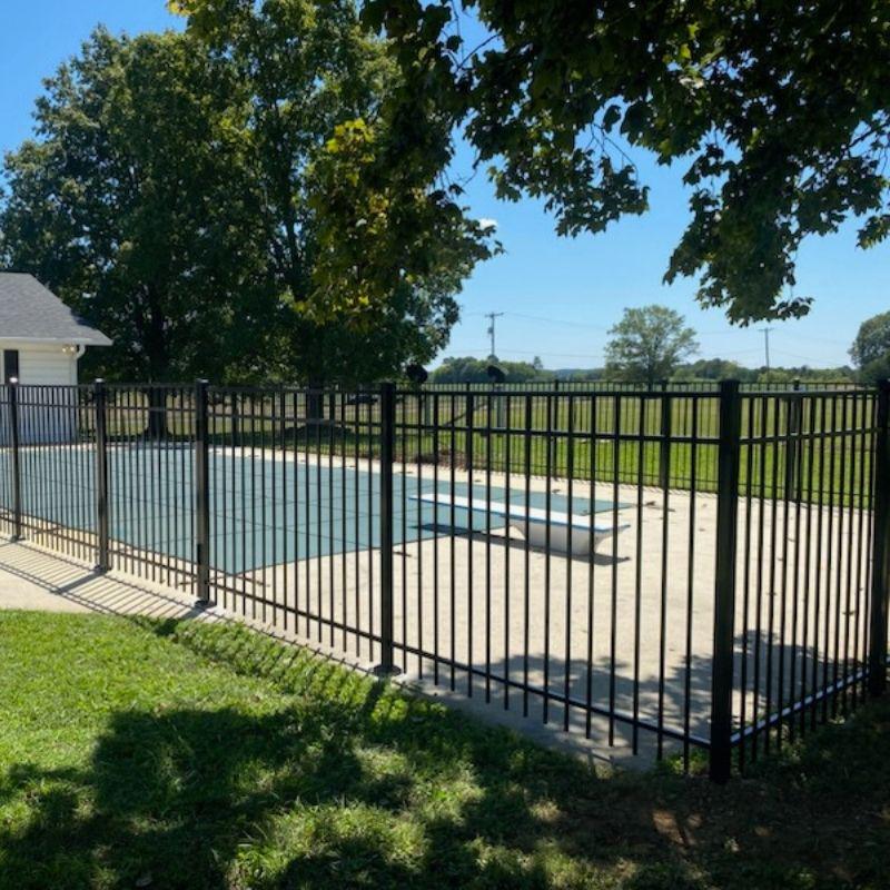 aluminum pool fence installed by Top Rail Fence