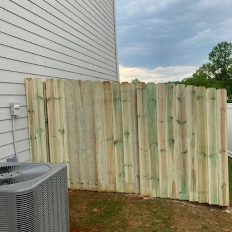 pine wood privacy fence installed by Top Rail Fence