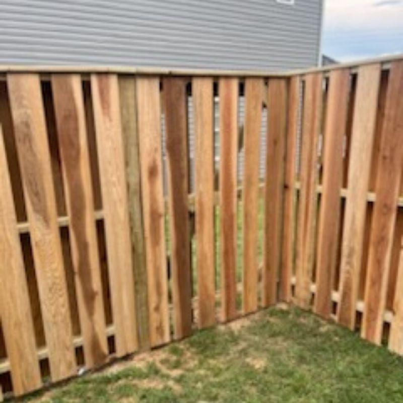 Cedar Shadowbox Fence installed by Top Rail Fence