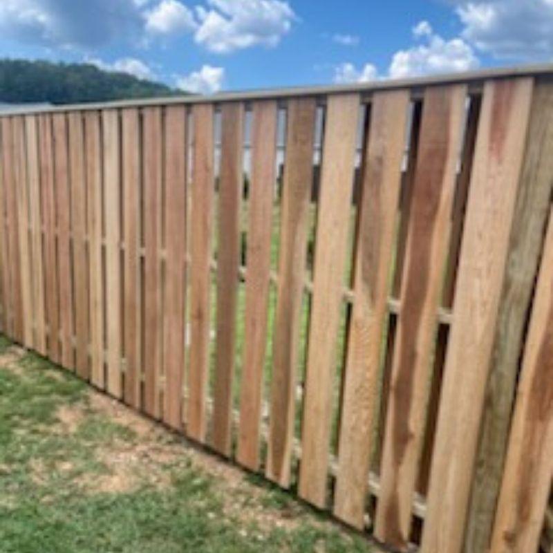 Cedar Shadowbox Fence installed by Top Rail Fence