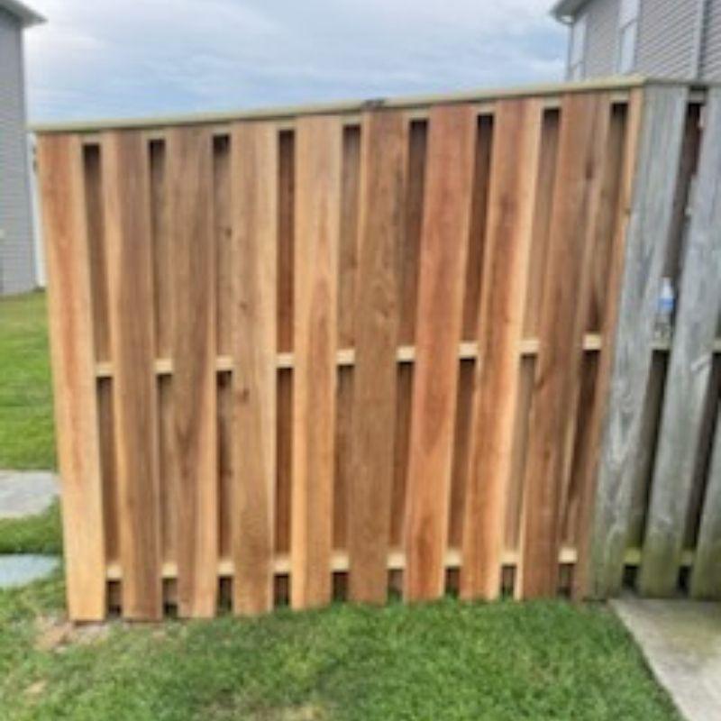 Cedar Shadowbox Fence installed by Top Rail Fence