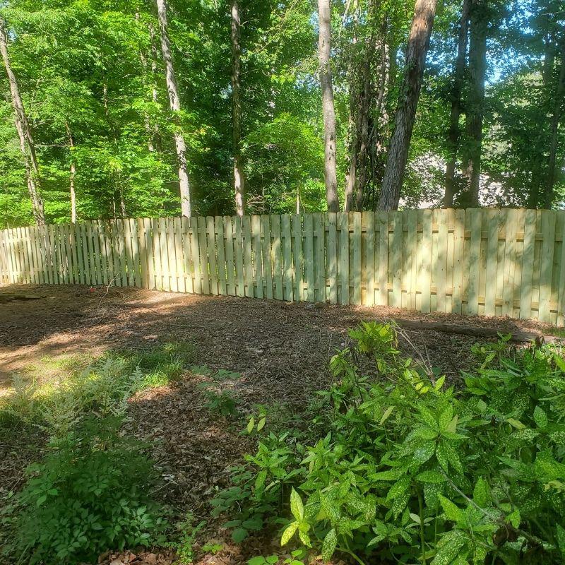 Wood Shadowbox Fence Repair by Top Rail Fence