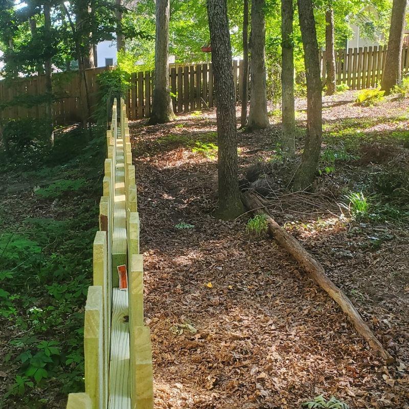 Wood Shadowbox Fence Repair by Top Rail Fence