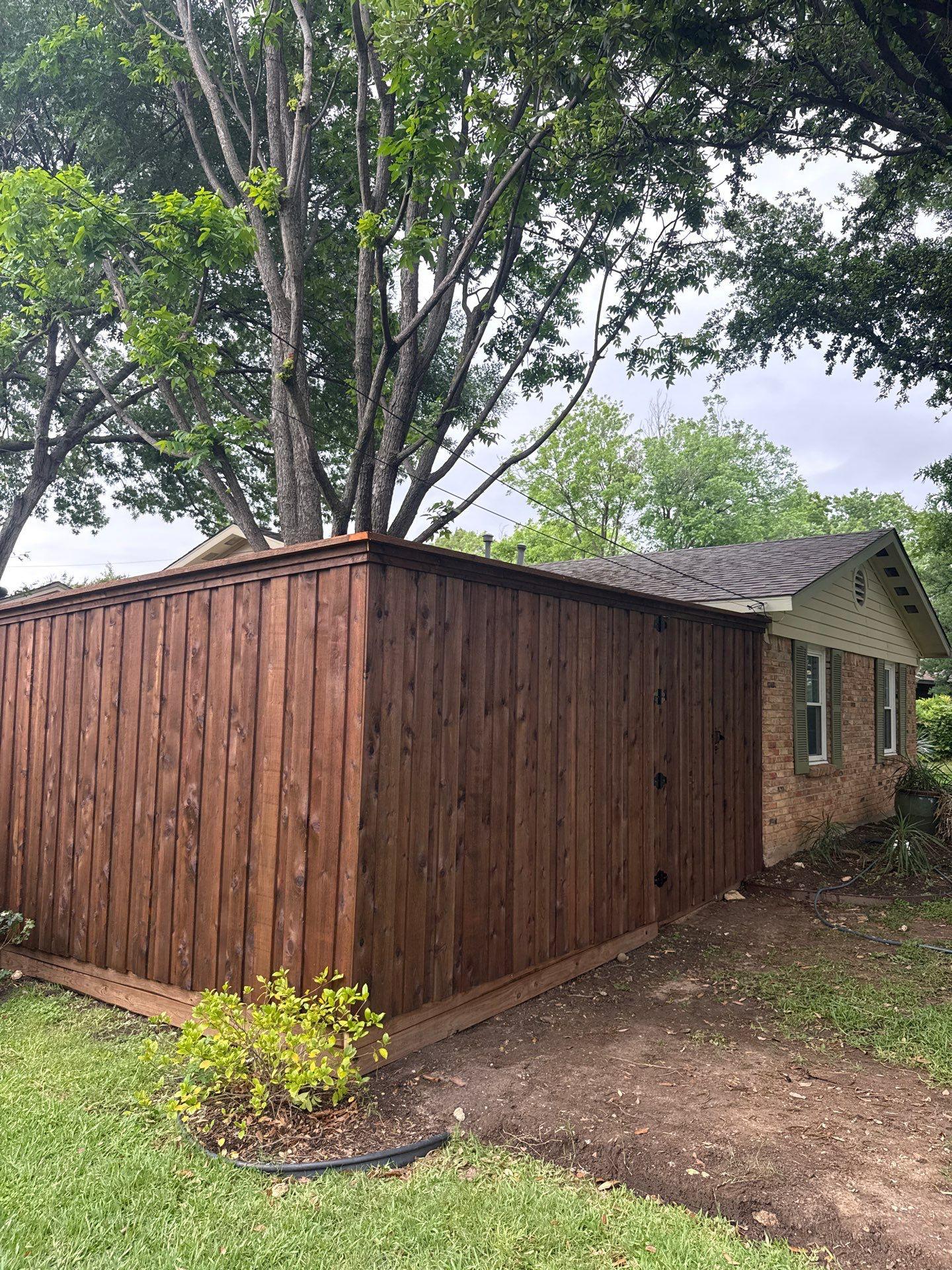 board on board fence installed by top rail fence