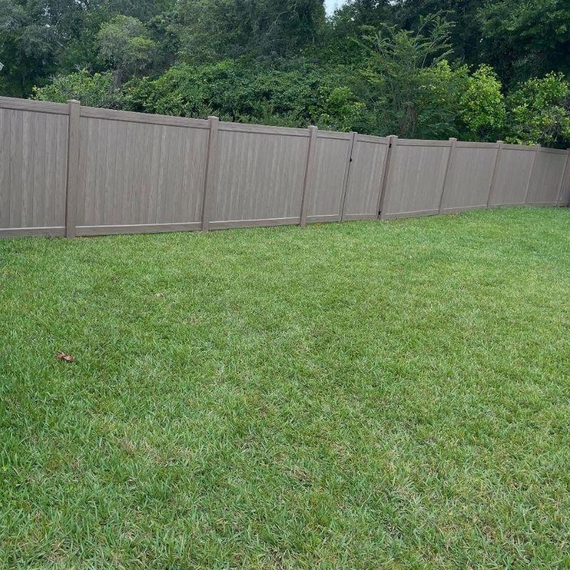 Ormond Tan and Teak Vinyl Fence Installation