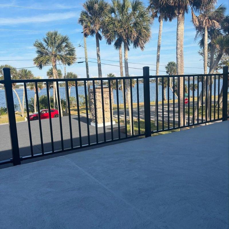 aluminum rail installed by top rail fence