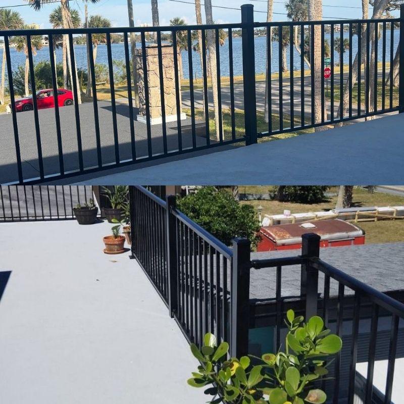 aluminum rail installed by top rail fence