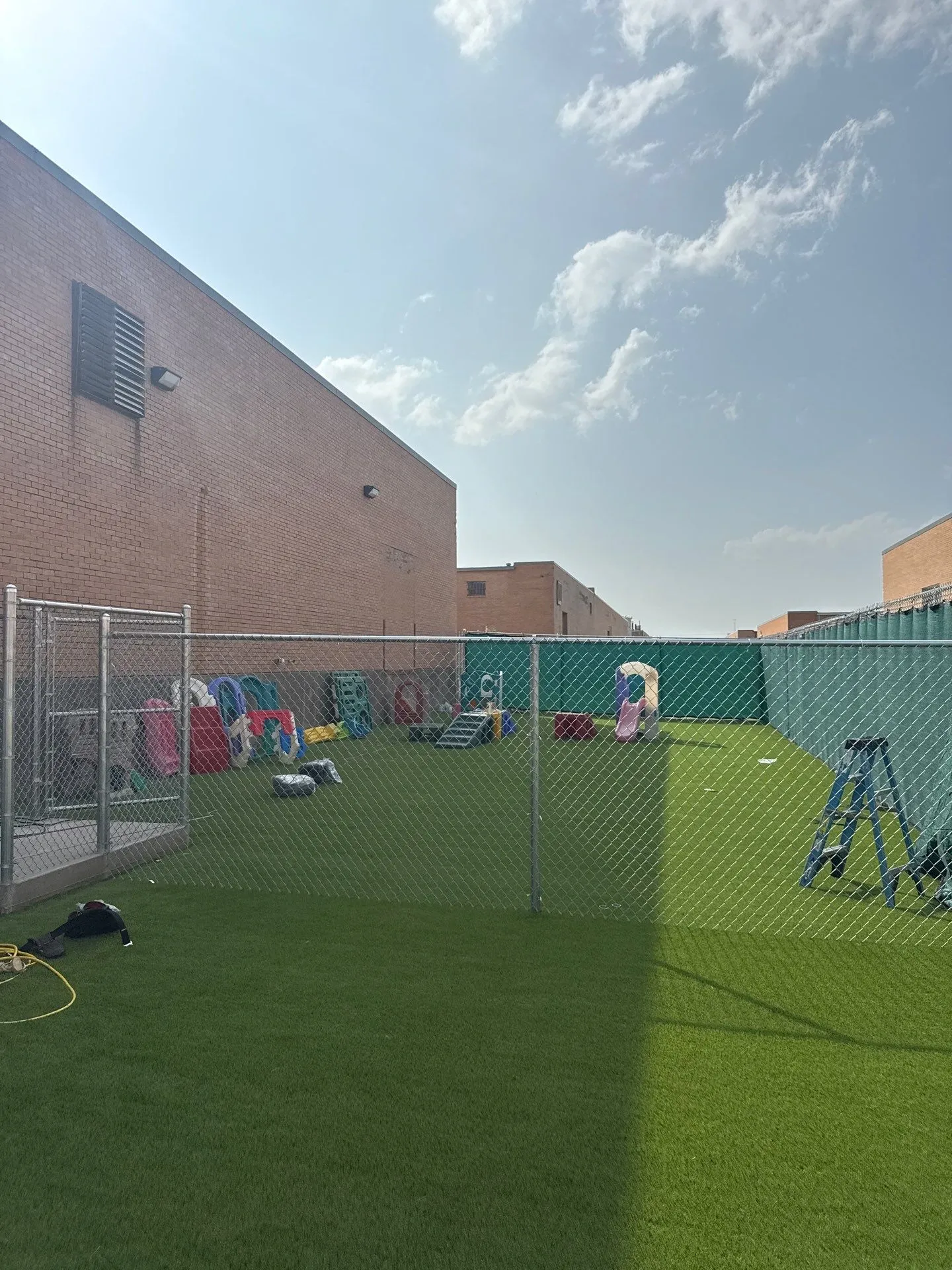 commercial fence installed by top rail fence