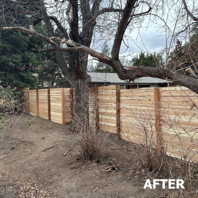 cedar horizontal privacy fence installed by top rail fence
