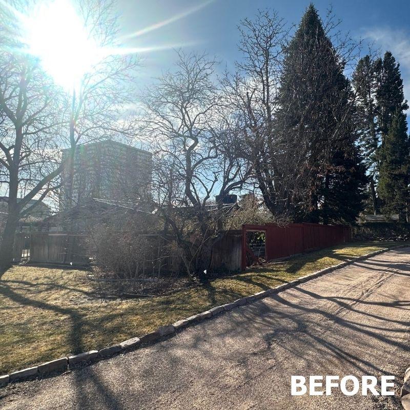 old fence before top rail fence installed a new one