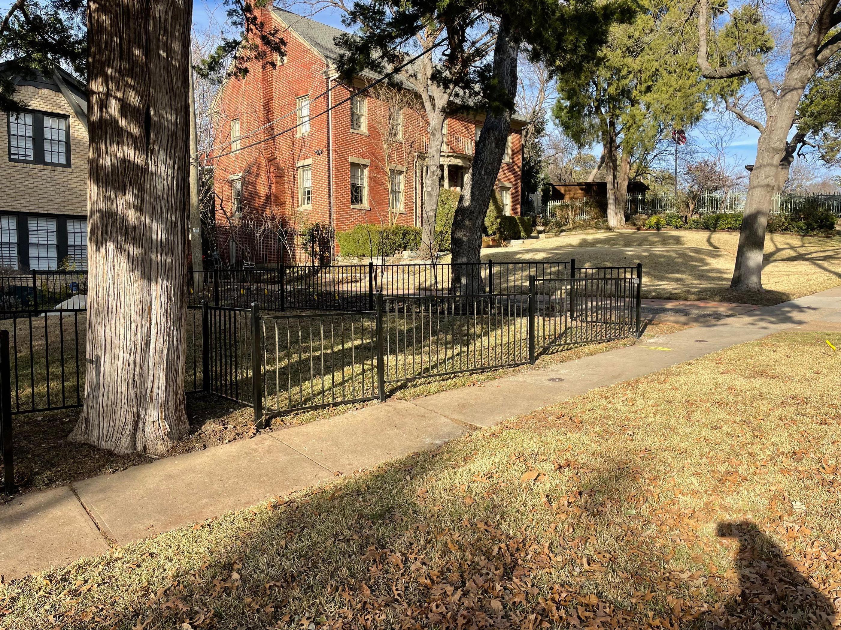 Custom 3’ Tall Black Ornamental Iron Fence with Single Gate