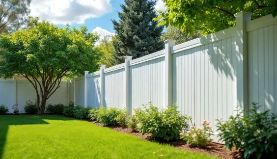 white vinyl privacy fence