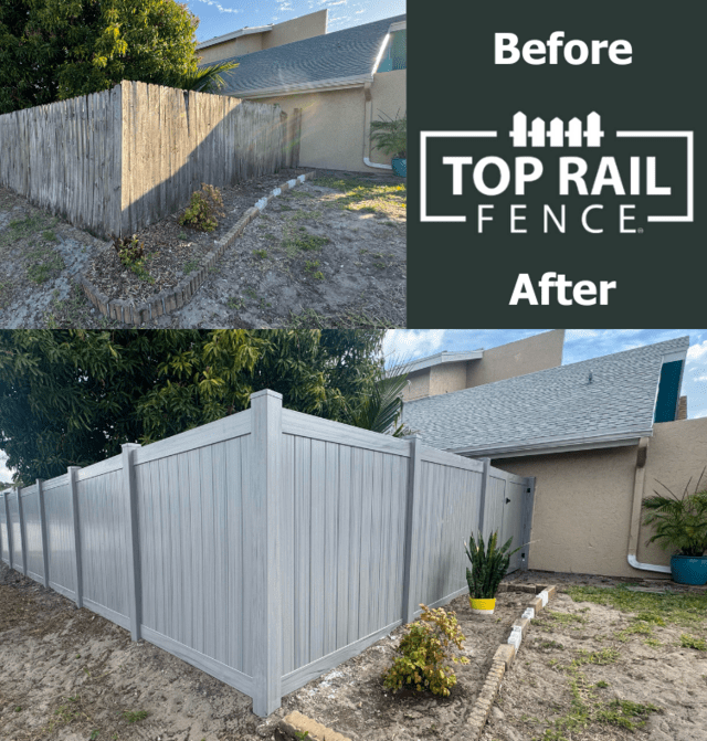 Coastal Cedar Vinyl Fence Installation
