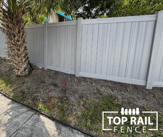 Coastal Cedar Vinyl Fence Installation